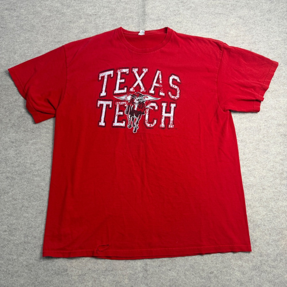 Texas Tech Red Raiders Delta Pro Weight T-Shirt Red Mens XL Distressed Graphic